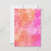 ピンクとオレンジの抽象芸術のはっきりした水の色結婚 サンキューカード (裏面)
