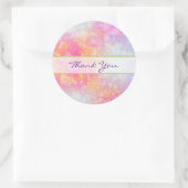 ピンクとオレンジの抽象芸術の水色ありがとう ラウンドシール (バッグ)