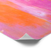 ピンクとオレンジの抽象芸術アート ポスター (角)