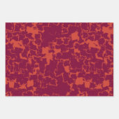 ピンクとオレンジの抽象芸術バスタオルセット ラッピングペーパーシート (正面)