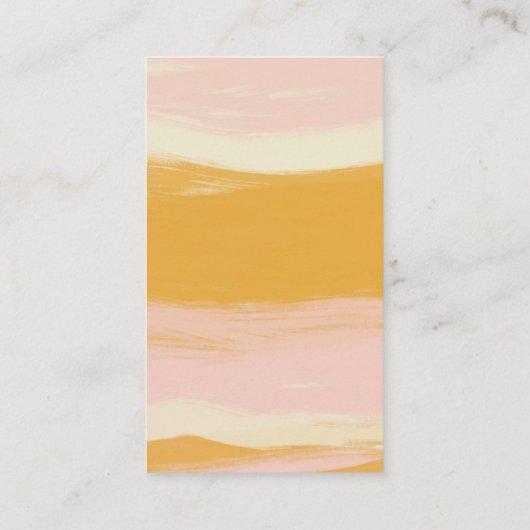 ピンクとオレンジの抽象芸術水結婚色の詳細 エンクロージャーカード (裏面)