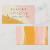 ピンクとオレンジの抽象芸術水結婚色の詳細 エンクロージャーカード (正面/裏面)