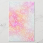ピンクとオレンジの抽象芸術水色の背景 便箋 (正面)