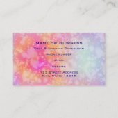 ピンクとオレンジの抽象芸術水色の背景 名刺 (裏面)