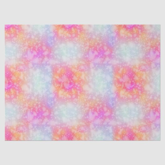 ピンクとオレンジの抽象芸術水色の背景 薄葉紙 (正面)