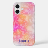 ピンクとオレンジの抽象芸術水色の背景 Case-Mate iPhoneケース (裏面)