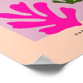 ピンクとオレンジの抽象芸術離れが切り出し ポスター (角)