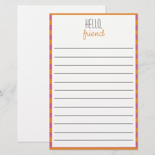 ピンクとオレンジの文房具 (正面/裏面)