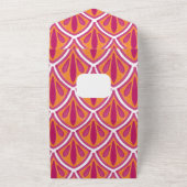 ピンクとオレンジの明カラフルるいファ結婚ン オールインワン招待状 (外側)