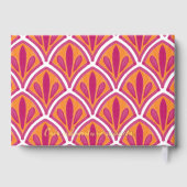 ピンクとオレンジの明カラフルるいファ結婚ン ゲストブック (裏面)