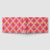 ピンクとオレンジの明カラフルるいファ結婚ン ゲストブック (全面)