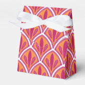 ピンクとオレンジの明カラフルるいファ結婚ン フェイバーボックス (正面サイド)