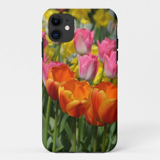 ピンクとオレンジの春チューリップiphone 5ケース Case-Mate iPhoneケース (裏面)