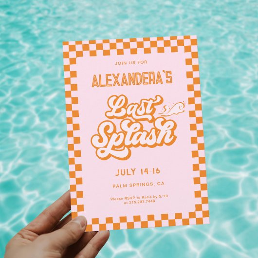 ピンクとオレンジの最後のスプラッシュバチェロレッテ 招待状