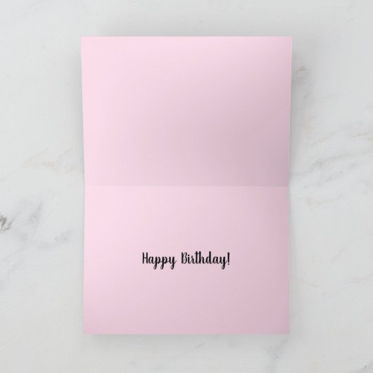 ピンクとオレンジの柄の誕生日 シーズンカード (内部)