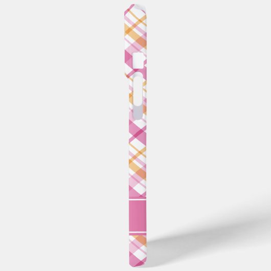 ピンクとオレンジの格子模様 Case-Mate iPhoneケース (裏面 / 左)