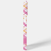 ピンクとオレンジの格子模様 Case-Mate iPhoneケース (裏面 / 右)