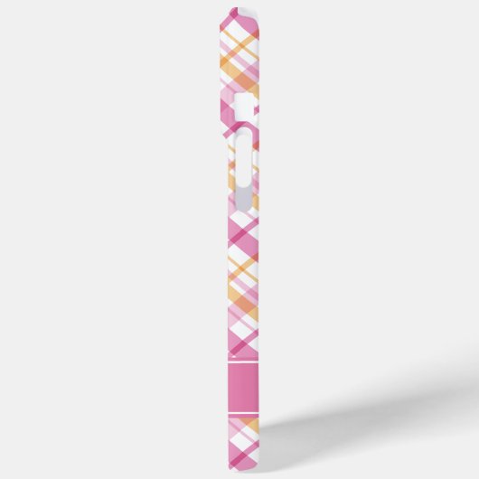 ピンクとオレンジの格子模様 Case-Mate iPhoneケース (裏面 / 左)