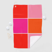 ピンクとオレンジの正方形 ゴルフタオル (インサイチュ)