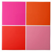 ピンクとオレンジの正方形 タイル (正面)