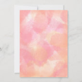ピンクとオレンジの水のカラーカード 招待状 (裏面)