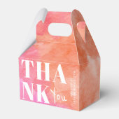 ピンクとオレンジの水の色はっきりしたありがとう結婚さん フェイバーボックス (正面サイド)