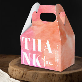 ピンクとオレンジの水の色はっきりしたありがとう結婚さん フェイバーボックス