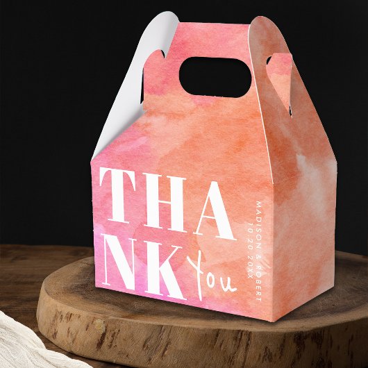 ピンクとオレンジの水の色はっきりしたありがとう結婚さん フェイバーボックス