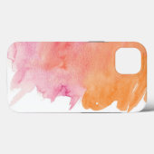 ピンクとオレンジの水彩ペイントスプラッシュ iPhoneケース Case-Mate iPhoneケース (裏面 (横))