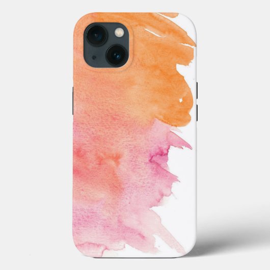 ピンクとオレンジの水彩ペイントスプラッシュ iPhoneケース Case-Mate iPhoneケース (裏面)