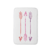 ピンクとオレンジの水彩矢印 バスマット (正面縦)