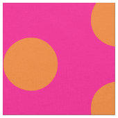 ピンクとオレンジの水玉模様を組み合わせた綿織物 ファブリック (クローズアップ)