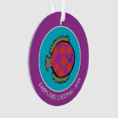 ピンクとオレンジの水玉魚 オーナメント (正面)