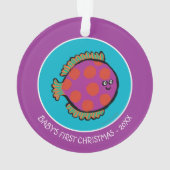 ピンクとオレンジの水玉魚 オーナメント (裏面)