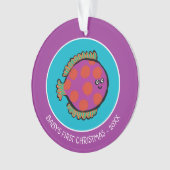 ピンクとオレンジの水玉魚 オーナメント (正面)