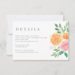 ピンクとオレンジの水色のバラダウンロードエンクロージャ 招待状