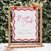 ピンクとオレンジの波形縁どレシピカード 台座サイン