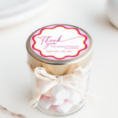 ピンクとオレンジの波状ボルドブライダルシャワーありがとう フェイバータグ