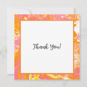 ピンクとオレンジの流体アートありがとう (裏面)