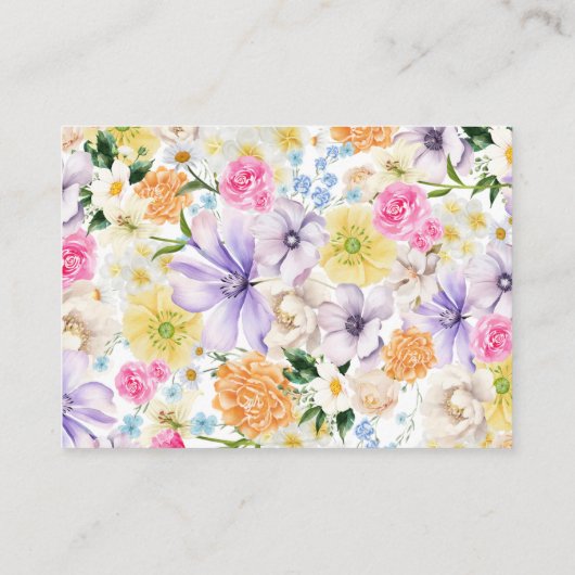 ピンクとオレンジの花のシェアレシピ ブライダルシャワー エンクロージャーカード (裏面)