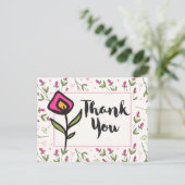 ピンクとオレンジの花をありがとう ポストカード (スタンド正面)