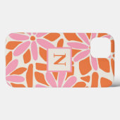 ピンクとオレンジの花モノグラム Case-Mate iPhoneケース (裏面 (横))