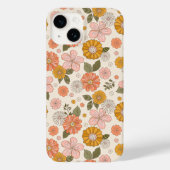 ピンクとオレンジの花園のパターン Case-Mate iPhoneケース (裏面)