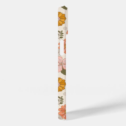 ピンクとオレンジの花園のパターン Case-Mate iPhoneケース (裏面 / 右)