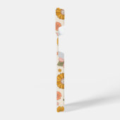 ピンクとオレンジの花園のパターン iPhoneケース (左側面)