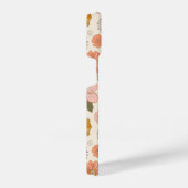 ピンクとオレンジの花園のパターン iPhoneケース (右側面)