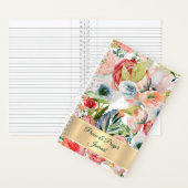 ピンクとオレンジの花柄 賛美と祈りの日記 ノートブック (内側)