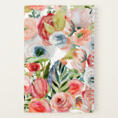 ピンクとオレンジの花柄 賛美と祈りの日記 ノートブック (裏面)