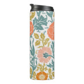 ピンクとオレンジの花、グラフィックヴィンテージアート タンブラー (回転右)