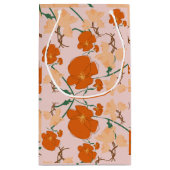 ピンクとオレンジの花 スモールペーパーバッグ (裏面)